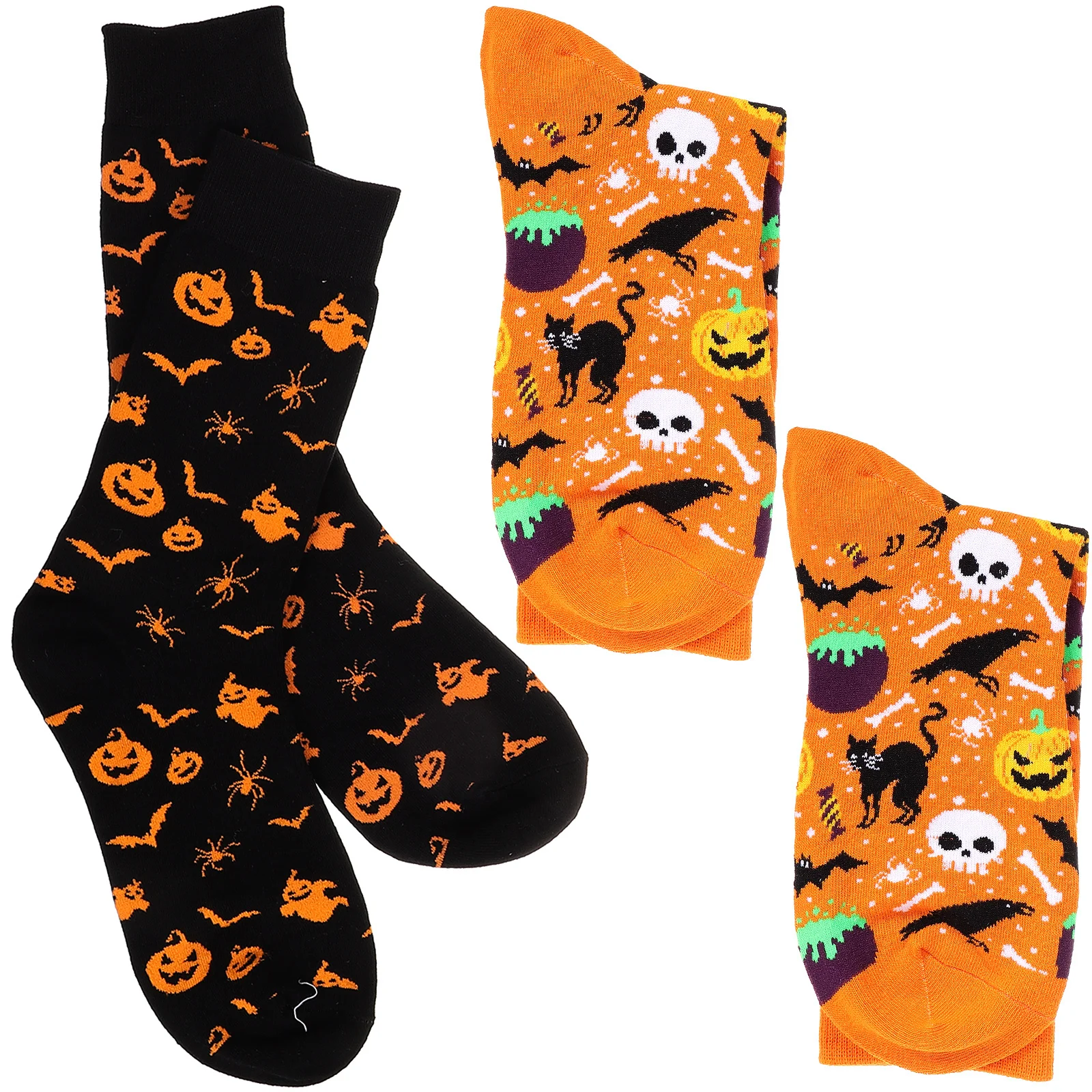 

2Pairs Halloween Stockings for Adults Thigh High Long Socks Women Fashionable Elastic Comfortable Holiday Party Carnival
