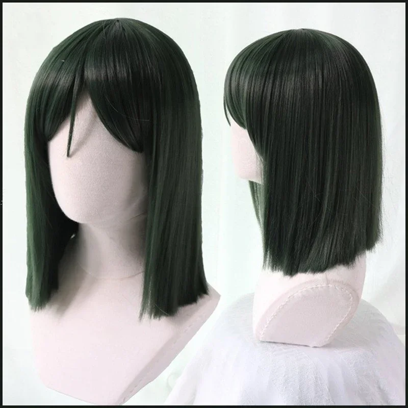 One Punch Man Pruik Fubuki Cosplay Pruik Vrouwen Meisjes Hittebestendig Synthetisch Haar Diepgroen Bobo Fubuki Pruiken + Pruik Cap