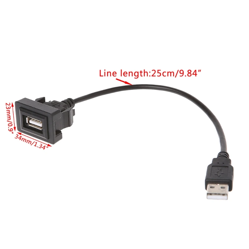 AUX USB Port Cable 12-24V Cord Wire USB Charging Adapter for