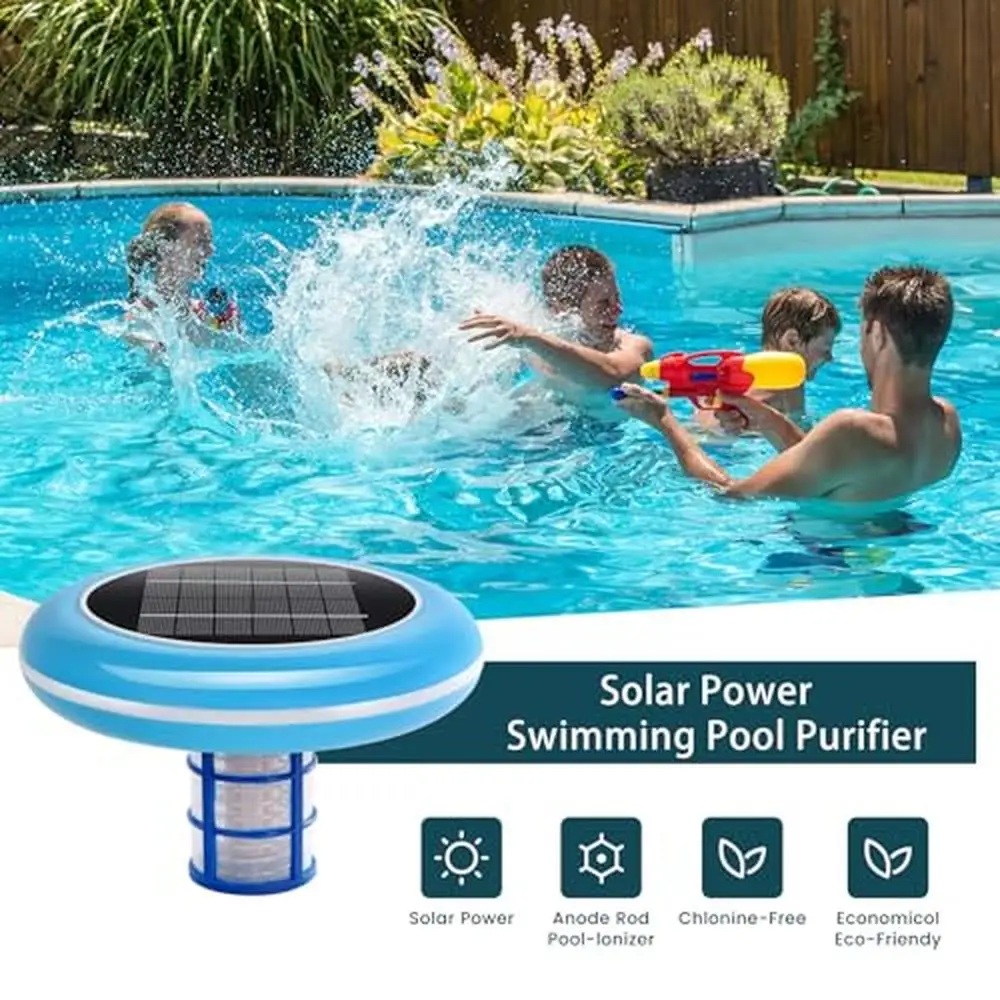 Solar Pool Ionizer Copper Purifier 35000 Gal Floating Automatic Water Cleaner Less Chlorine 85% Smart Cleaner Swimming Pool Spa