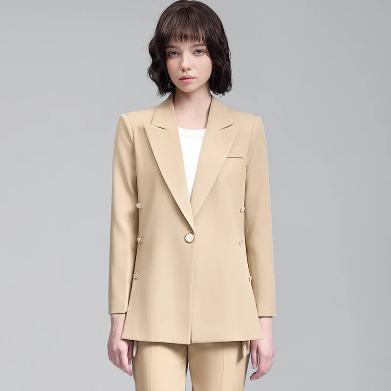 Business Long Sleeve Small Suit Collar Jacket Women Pants Autumn Winter Professional Wear Women's Suit Slim Fit Fashion Commutin
