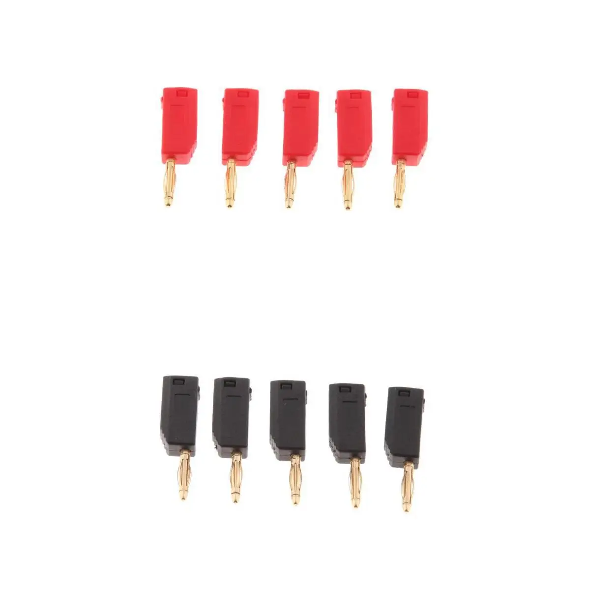 Unshrouded 2mm Banana Plug Stackable Audio Cable Connector Metal Speaker Jack for Laboratory Testing