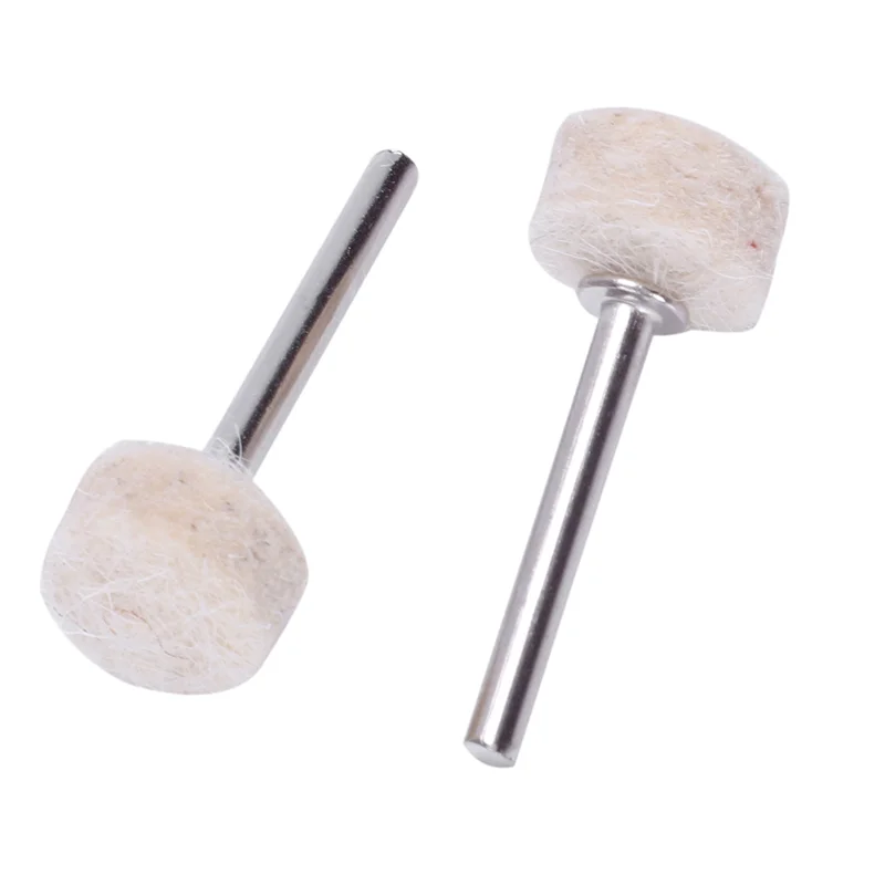 

B03C-400Pcs Wool Felt Polishing Buffing Round Wheel Tool + 8 Shank For Dremel Rotary