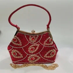 Women's Diamond Clutch Bag Rhinestone Crystal Evening Lady Handbag Straddle Bag for Party and Daily Shopping Bag F313-1