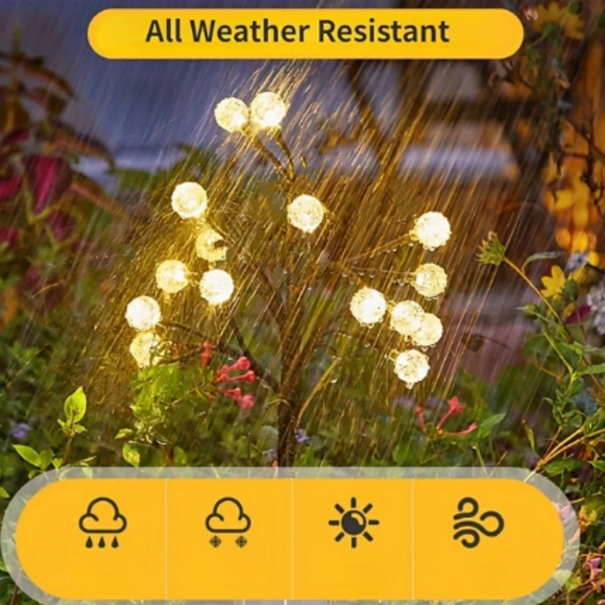1pcs 15LED Crystal Solar Ball Tree Branch Design Solar Light Fairy Atmosphere Night Lights Waterproof Ground Pathway Lights