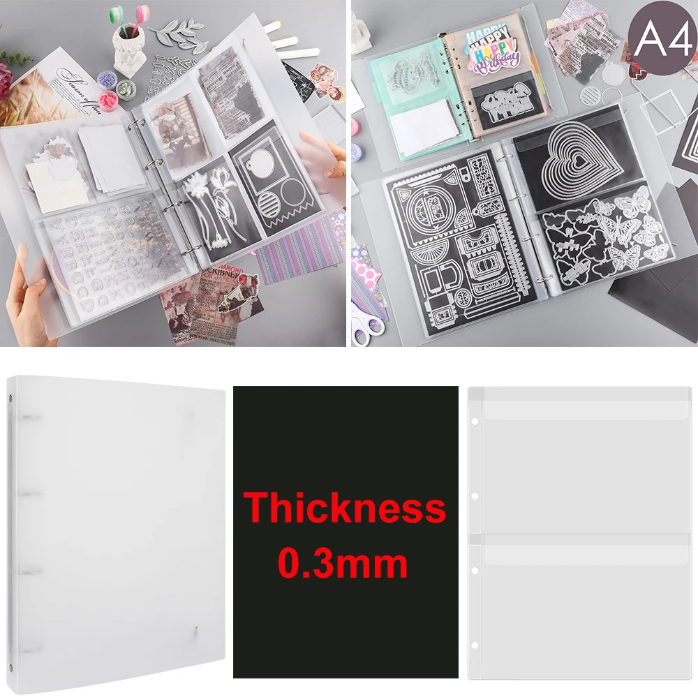 Wholesale A4 Storage Book Binder/0.3mm Magnetic Sheets Envelope Storage Pockets For Die and Stamp Folder Craft Organization Bags