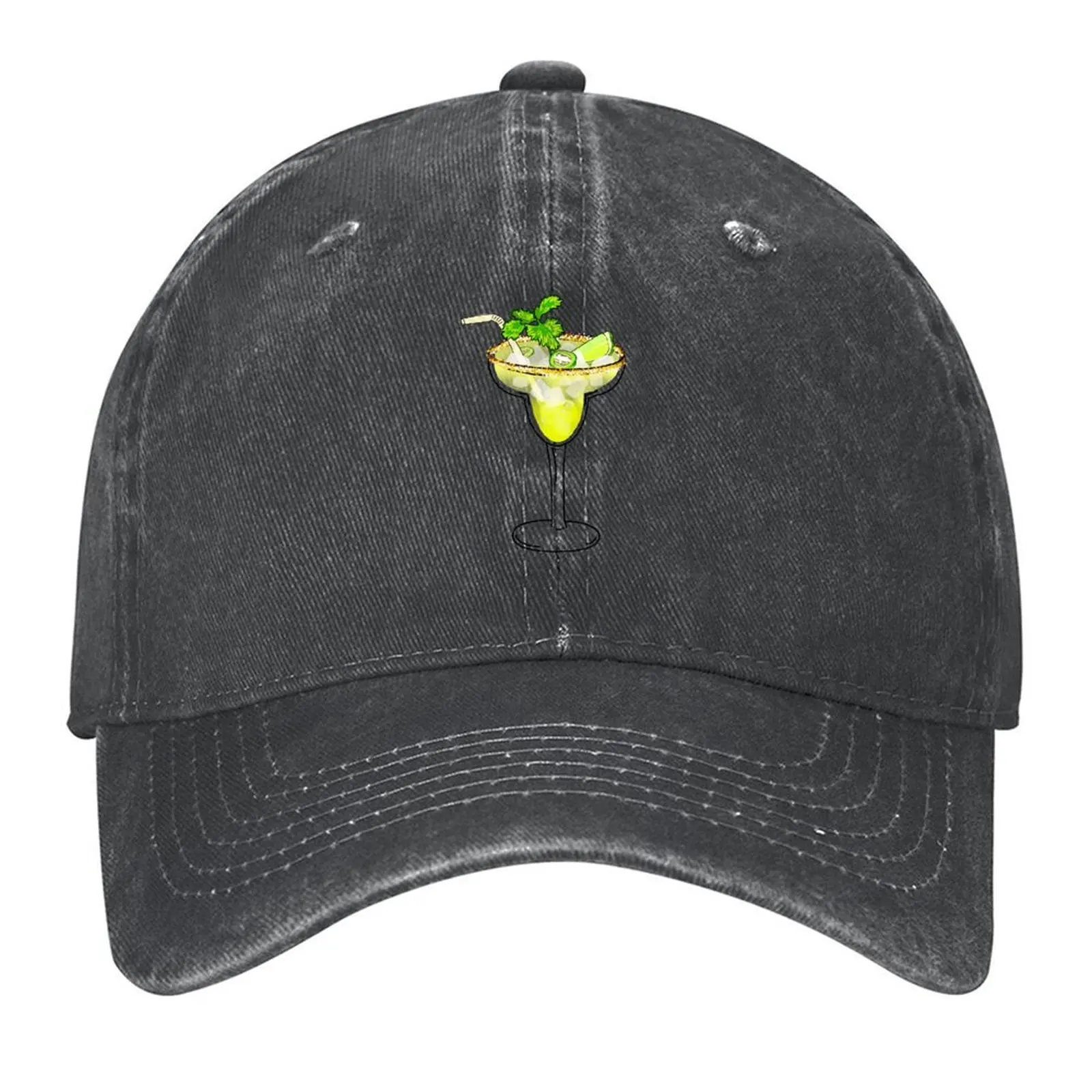 

Spicy Jalapeno Margarita Cocktail Glass Baseball Cap Golf Hat Man Golf Big Size Hat Mens Women's