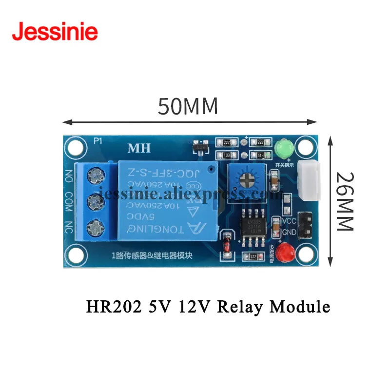 5pcs/1pc HR202 5V 12V Humidity-Sensitive Sensor Controller Switch Relay Module For PIC AVR DSP ARM MCU for Arduino low leve