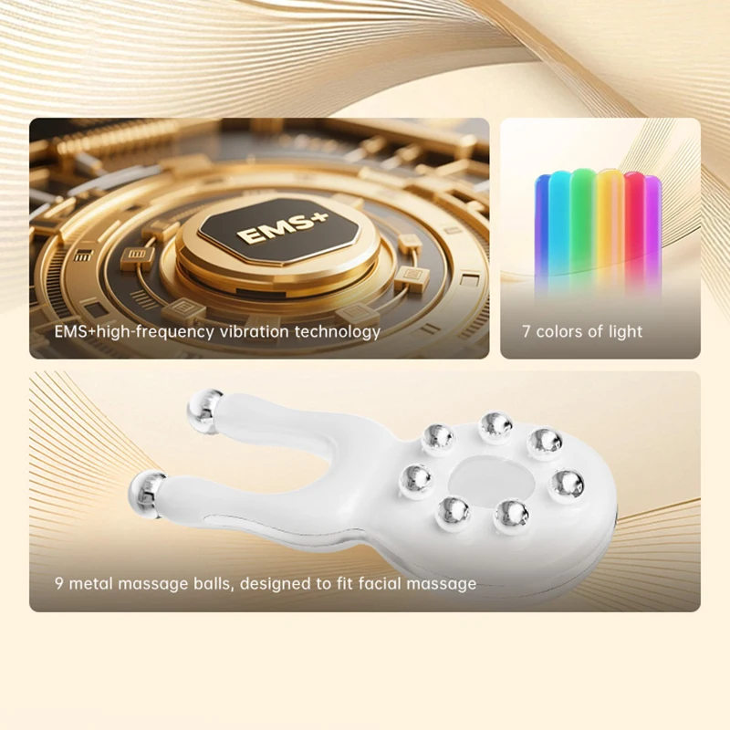 7 Kolorów LED Terapia Światłem EMS Mikroprąd Urządzenie do Kosmetyki Twarzy Odmładzanie Skóry Masaż Fotonowy Anti Aging Duplex Lifting Twarzy