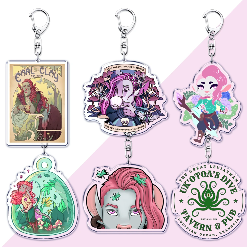 Porte-clés en argile Caducée de Critical Role, populaires pour sacs et accessoires, porte-clés Caducée Mighty Nein, cadeaux pour fans et amis