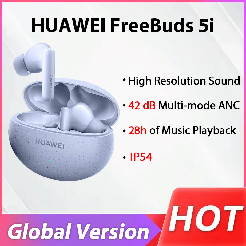 Global version Huawei FreeBuds 5i Earphones Wireless Bluetooth Headphones Hi-Res Sound Quality Earbuds 10mm Dynamic Headset