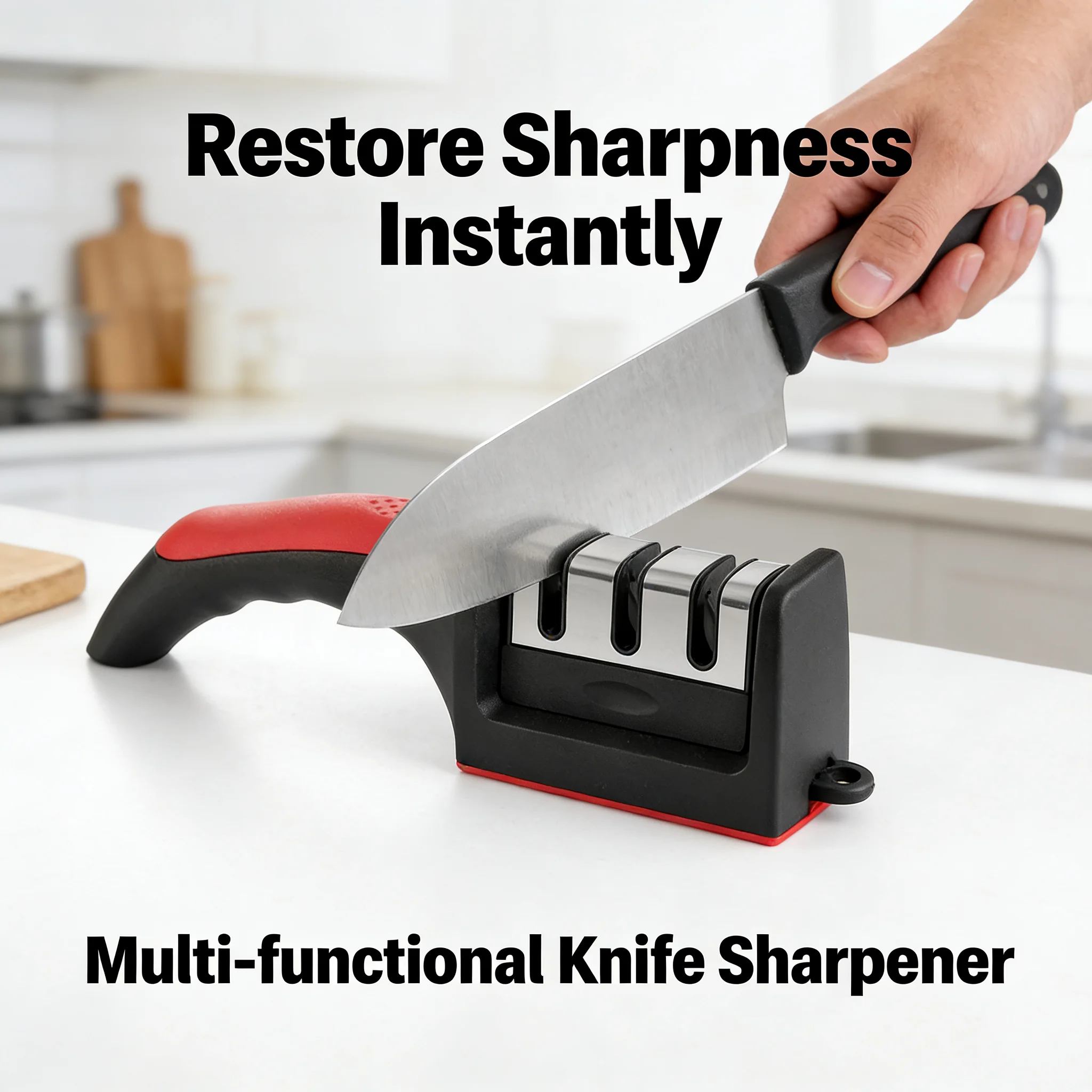 Sharp in 8 Seconds Knife Sharpener Non-Slip Handle Multifunctional Tool for Kitchen Home