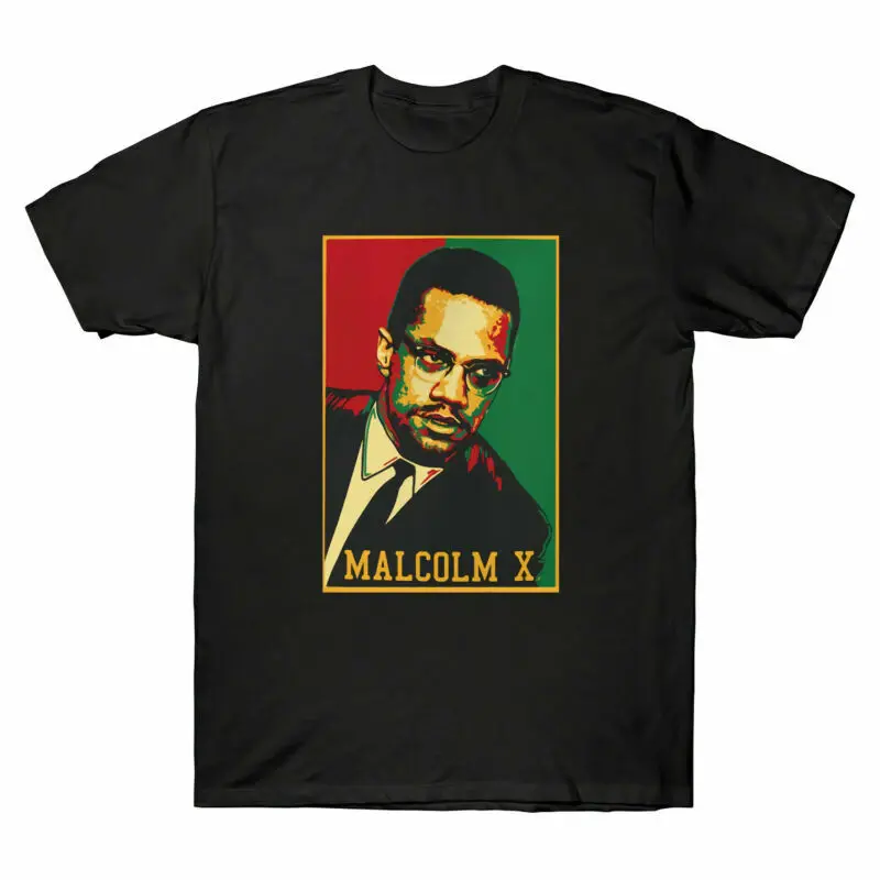 Mes de algodón Historia Activista Negro Malcolm Civil Camiseta Derechos X Africano