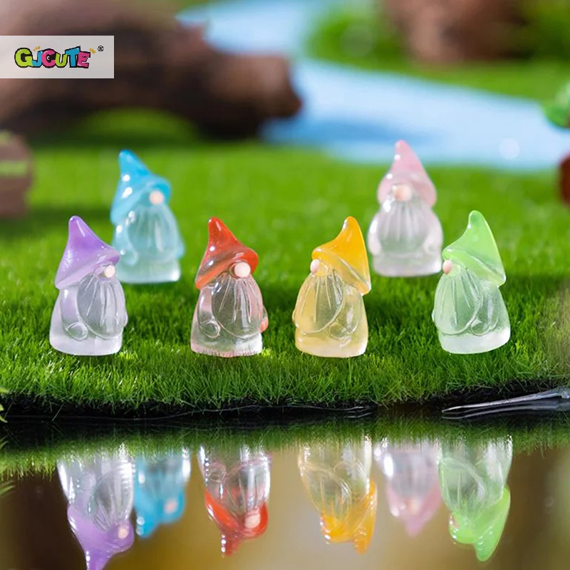 Casa de muñecas luminosa de 5 uds., muñecos enanos de Pascua, modelos en miniatura, accesorios DIY, adornos de decoración para casa de muñecas, juguetes que brillan en la oscuridad