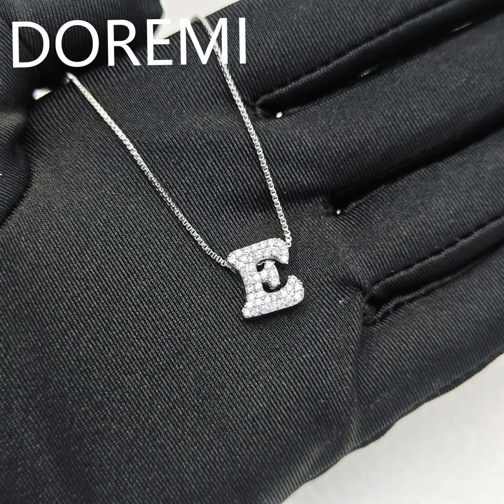 

DOREMI Bubble Personalized Name Jewelry Box Chain Micro Pave CZ 26 Alphabet Initial Letter Bubble Necklace