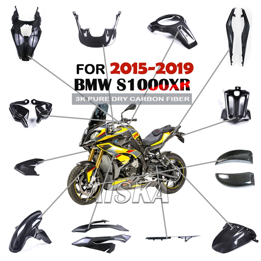 For BMW S1000XR 2015-2019 2017 2018 Motorcycle Accessories Fender Fuel Tank Side Panel Fairing Kit Hand Guard 3K Carbon Fiber