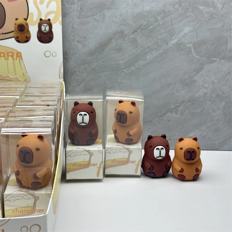 24 pcs/lot Kawaii Capybara Pencil Sharpener Cute Hand Mechanical Cutter Knife Stationery Gift School Supplies