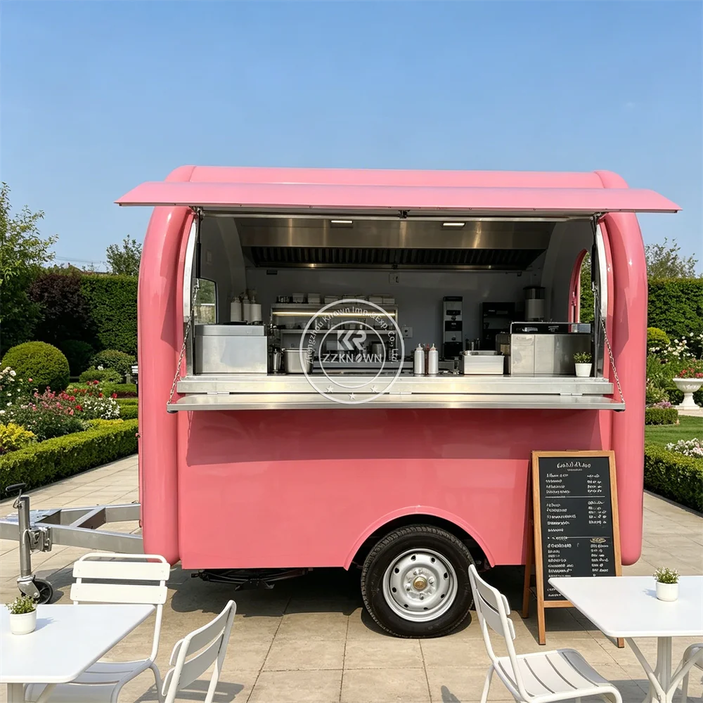 

Food Trailer Mobile Kitchen Trailer Street Catering Truck Concession Pizza BBQ Coffee Food Truck With Full Kitchen