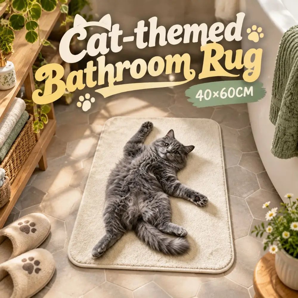 Ragdoll Cat/Cow Cat/Civet Cat Cute Cat Floor Mat Non-slip Soft Bedroom Door Small Rug Water-absorbing Entrance Carpet