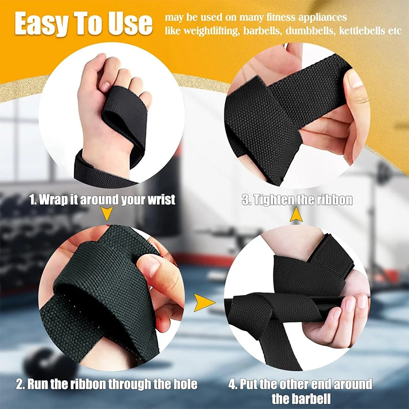 Fitness Lifting Wrist Strap Brace for Weightlifting Crossfit Bodybuilding Support Kettlebell Dumbbell Weights Strength Workout