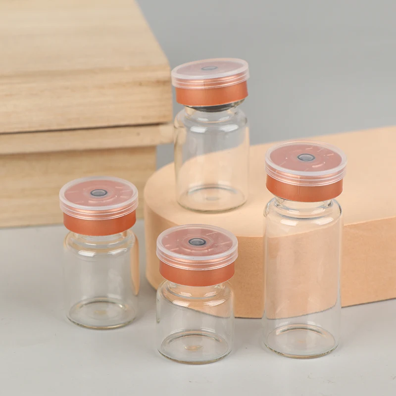 New 10Pcs 3ml 5ml 6ml 10ml Vials Leak-Proof Dust-Resistant Rubber Stopper Flip Off Caps Burr-Free Aluminum Cap Glass Bottles