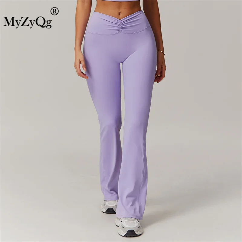 Myzyqg נשים רזה יוגה חותלות מיקרו קרוסאובר גבוה מותניים רגל מרופדים נשים ספורט מכנסיים