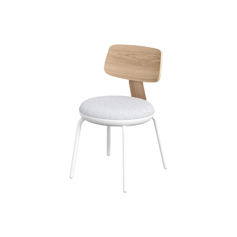 

Modern black macaron chair ins style living room log color backrest Internet celebrity dining chair