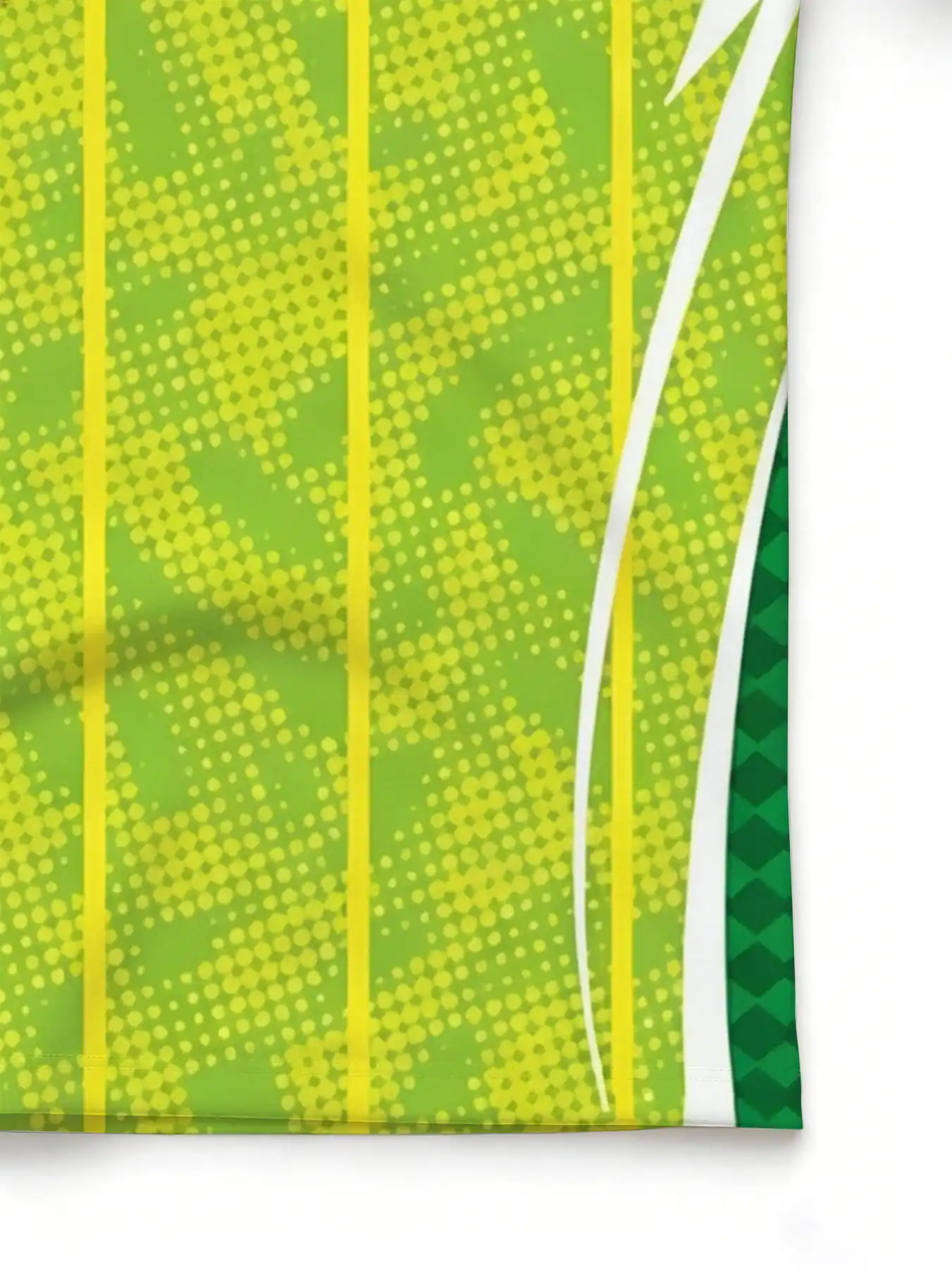 Men Sports Short Sleeve T-Shirt Quick Dry High Elastic Green Vertical Stripe Print Breathable Slim Fit Training Top view 5