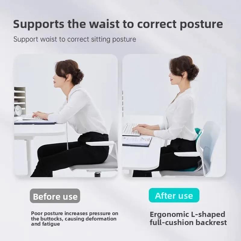 Office Lumbar Support Pillow Inteated Correct Posture Sedentary Not Tired Student Human Waist Support Cuion e Memo...