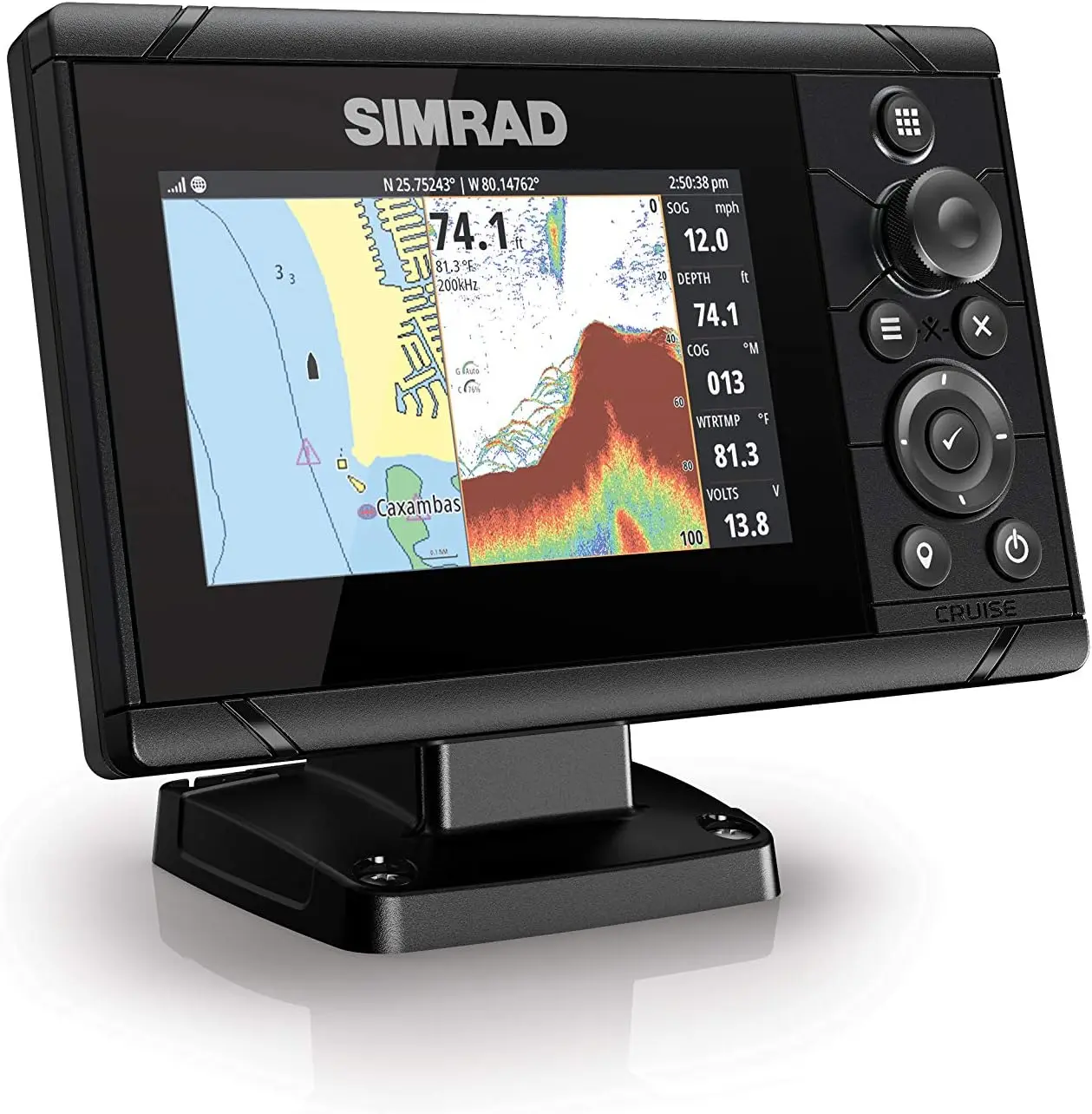 Simrad Cruise 5-5-inch GPS Chartplotter with 83/200 Transducer Preloaded C-MAP US Coa