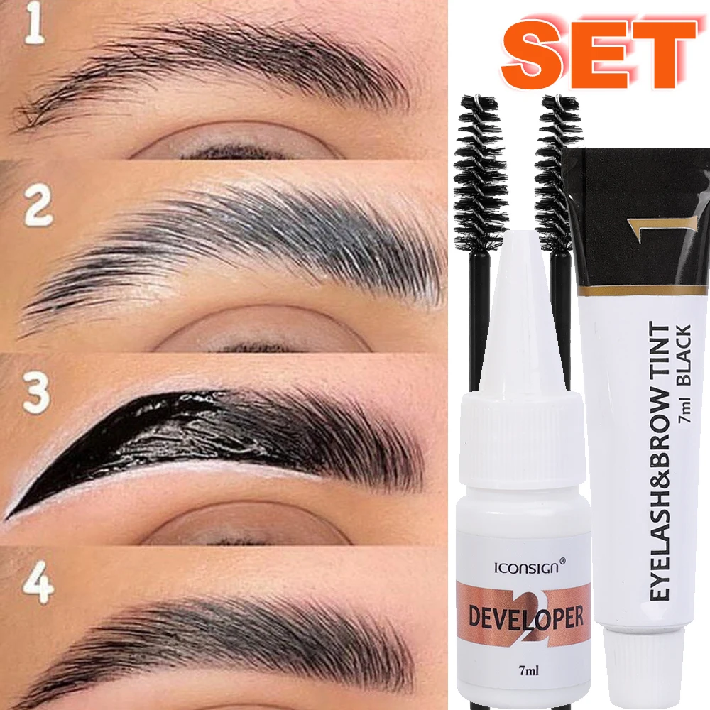 Set di tinture per sopracciglia professionali Waterproof Long Lasting sopracciglia Tint Dye rinforzatori semipermanenti crema Eye Brow Color Gel Makeup