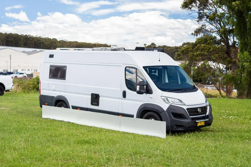 4pcs RV Skirt Wind‑Defence Screen Heavy‑Duty PVC Caravan Side Skirt Dust Protection Panel Camping Accessories 35×440cm