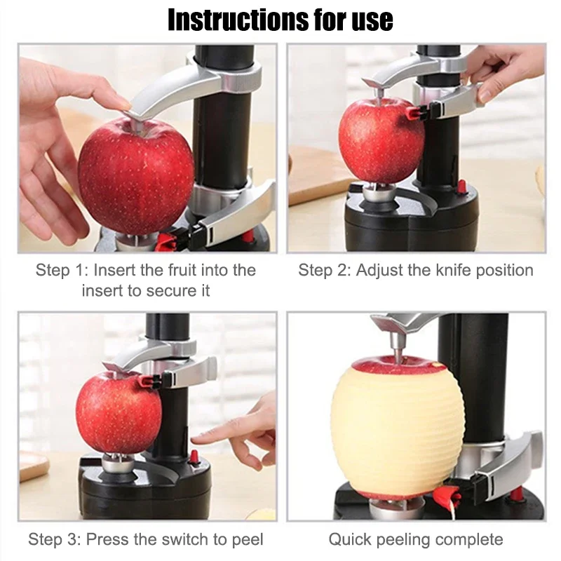 Automatic Rotating Apple Peeler Lemon Peeling Machine Automatic Fruits Vegetables Kitchen Peeling Tool Electric Potato Peelers - view 6