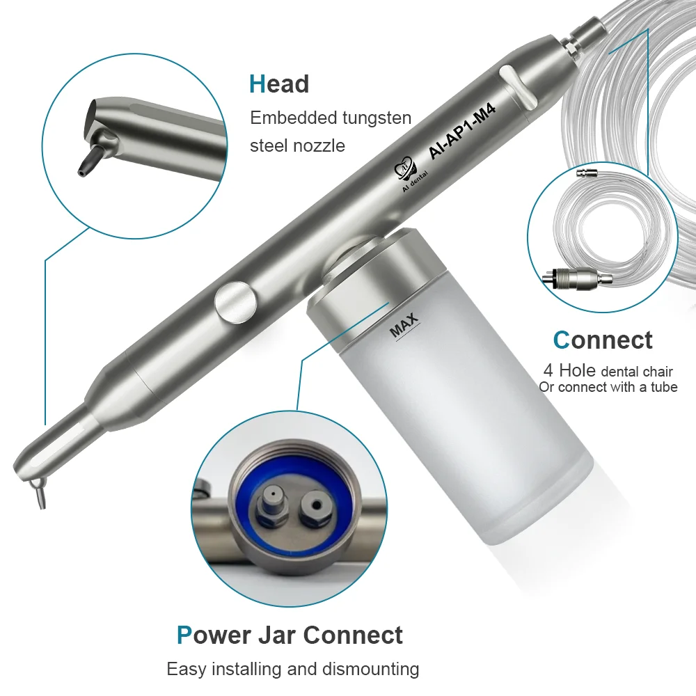 ระบบพ่นทรายภายในช่องปาก AI-AP1 ​   เครื่องพ่นไมโครบลาสเตอร์อลูมิเนียมออกไซด์สำหรับการฟอกสีฟันและทำความสะอาดอย่างมืออาชีพ