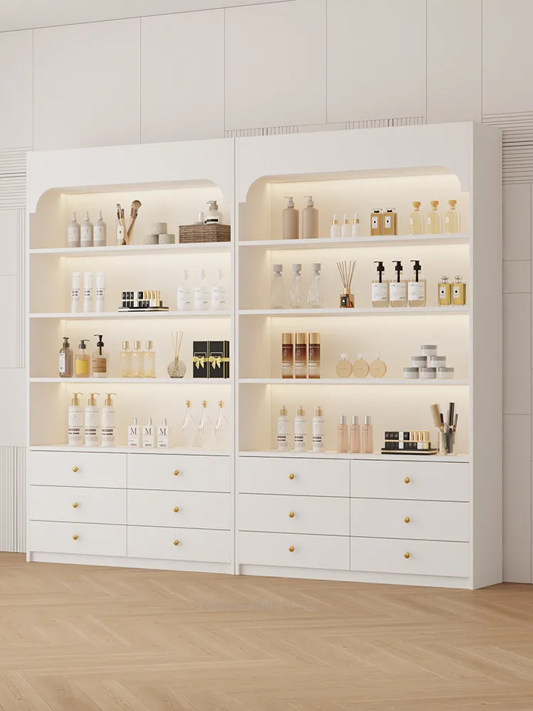 Cream Display Cabinet for Beauty Salon, Cosmetic & Skincare Showcase Rack, Nail Supply Organizer Unit