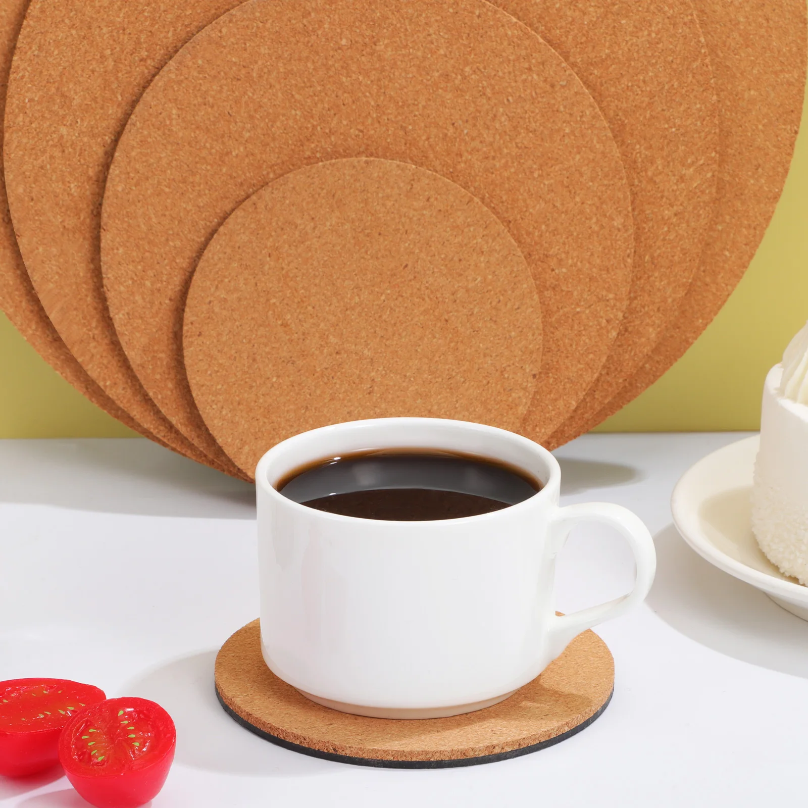 

12 Round Plastic Flower Pot Mats Cork Coasters for Plant Pots Non Slip Outdoor Patio Table Mats Plant Accessories