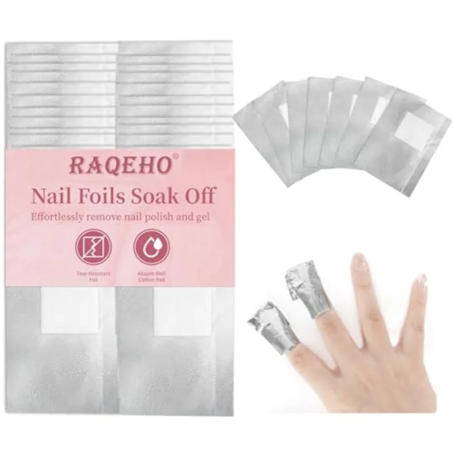 

Nail Polish Remover Pads - Nail Foils Soak Off Wraps Sheets Gel Acrylic Glue Polish Remover with Lint Free Cotton Wipes Pads St