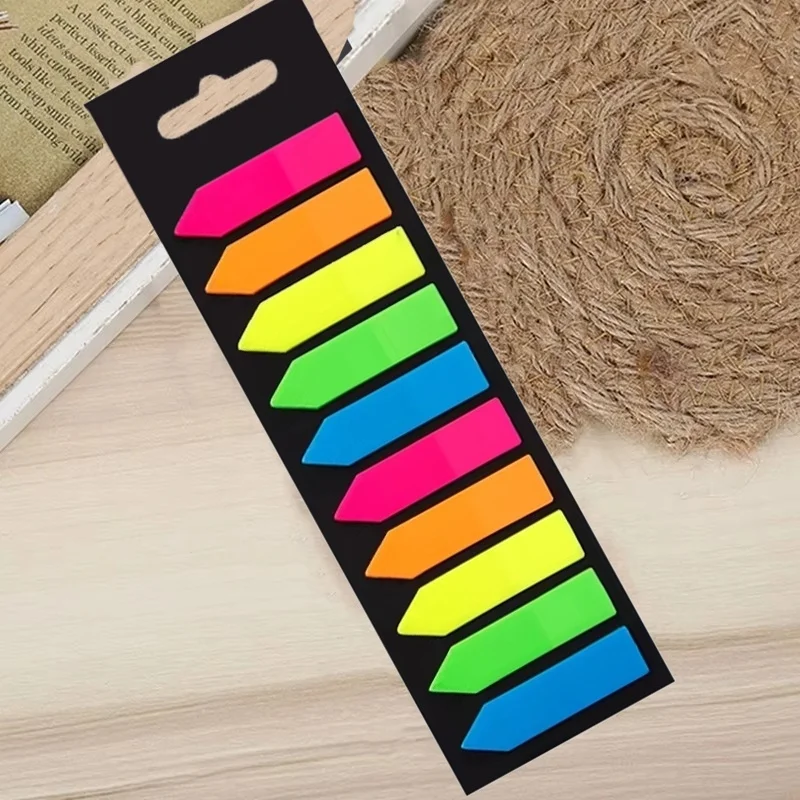 200 Sheets Sticky Notes Adhesive Fluorescence Memo Index Post Stickers Bookmarks Notepad For School Stationery Office Supplies