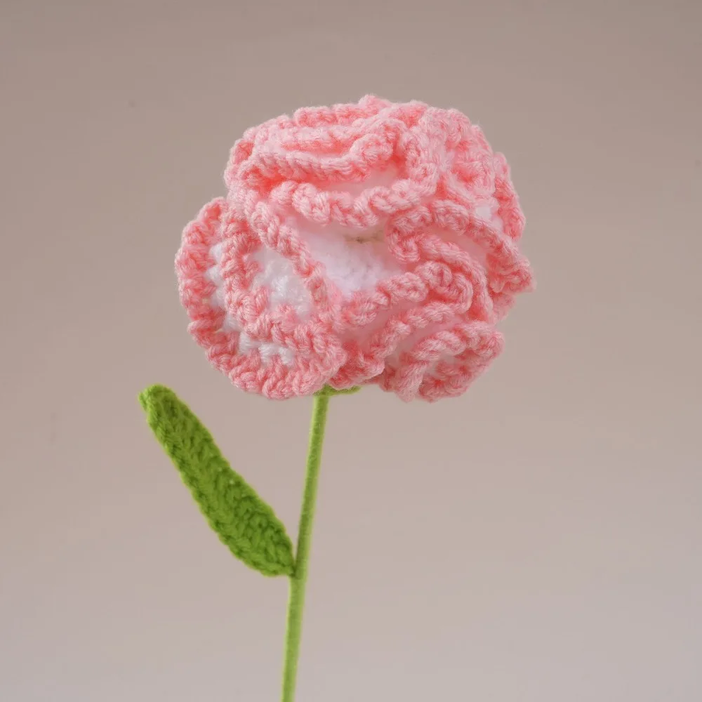 Creative Wool Carnation Bouquet Hand Crocheted Colorful Handmade Bouquet Crocheted Flower Girlfriends