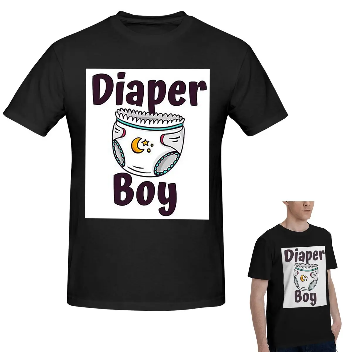 

100% Cotton Abdl Diaper Boy Ddlg Adult Baby Diaper T-Shirt Men's Fashion Oversized T Shirt Men Crew Neck Summer Shirts Tops