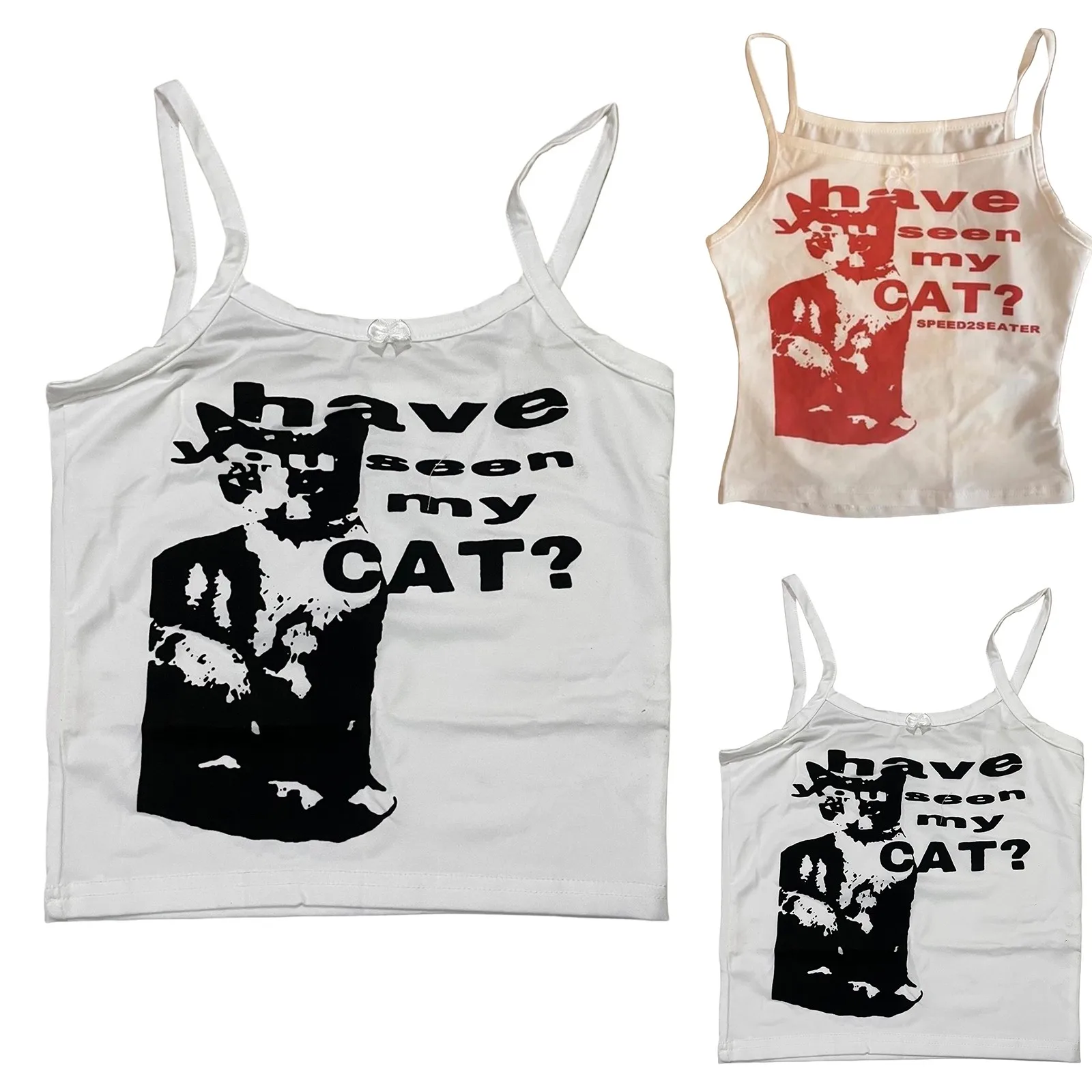 

Летний топ с лямкой на шее и ярким принтом Y2k, тонкий молодежный модный уличный винтажный сексуальный базовый женский топ