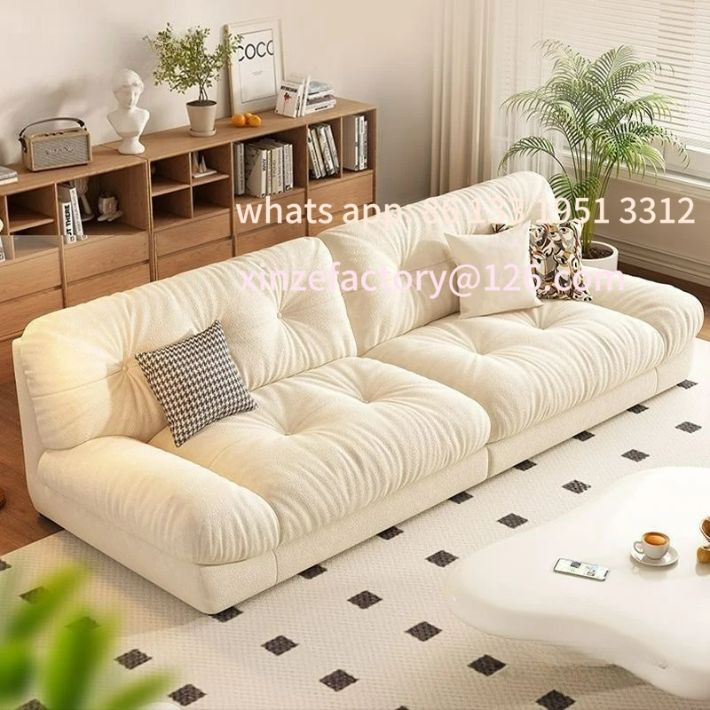 

Customizable log cream wind concubine sofa living room small apartment fabric light luxury combination furniture