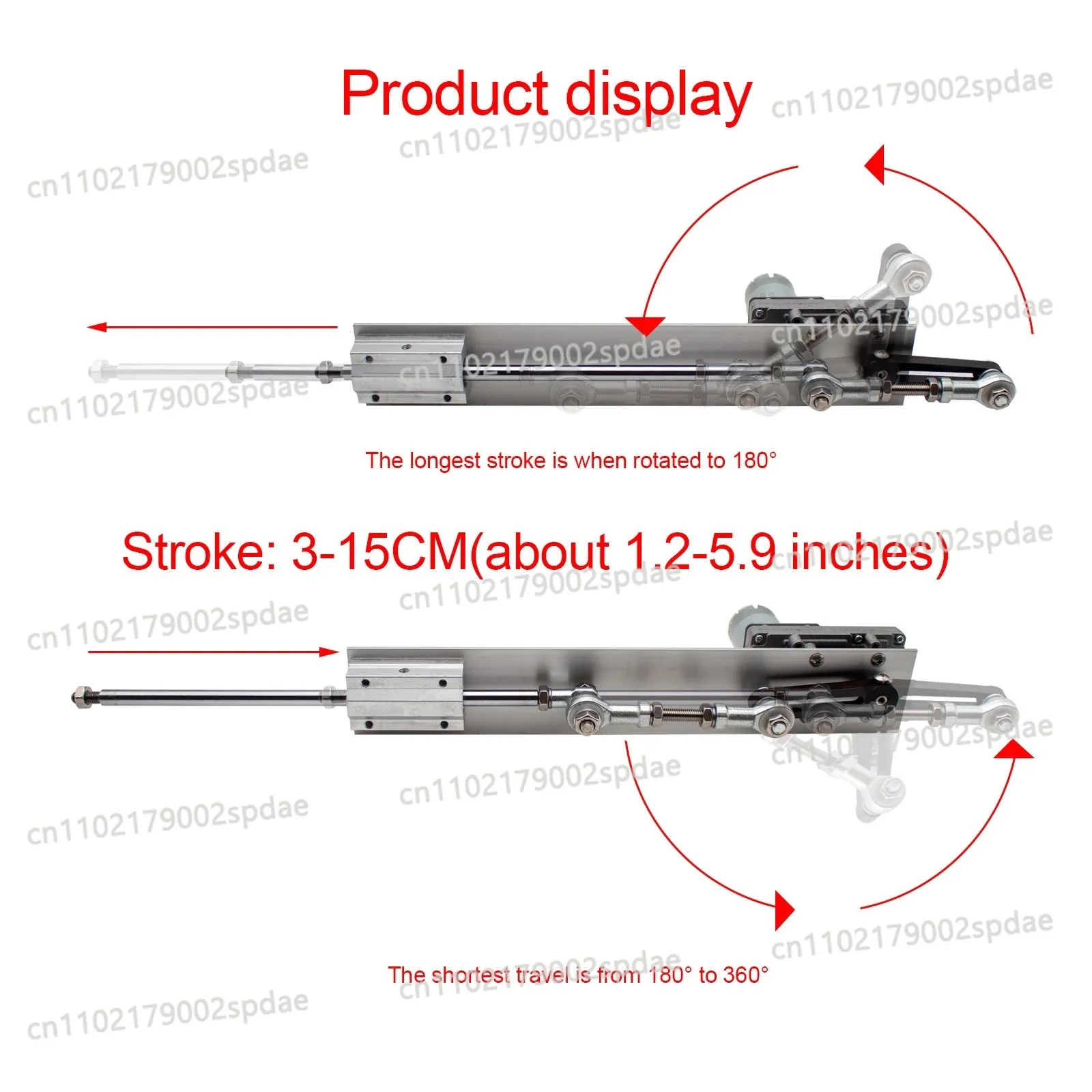 Reciprocating Cycle Linear Actuator DC 24V Gear Adjustable Telescopic Motor  Motor With Speed Controller Stroke