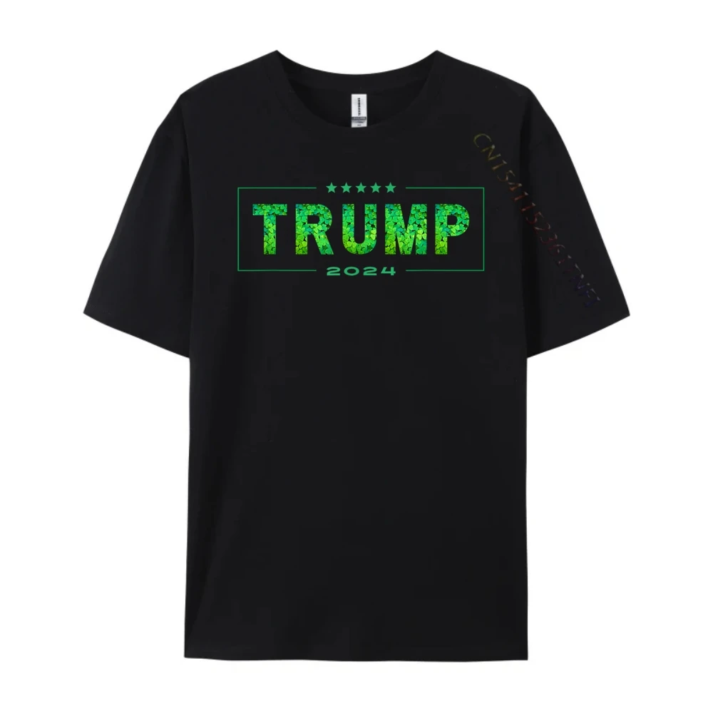 Happy St Patrick Is Day Trump 2025 Clover Leaf Men Big And Tall T Shirts Unisex Men Clothing Leisure Valentine's Day