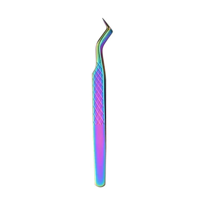 Color Titanium Stainless Steel Eyelash Grafting Tweezers - High-Precision Artificial Eyelash Tweezers for Beautiful Eyelashes