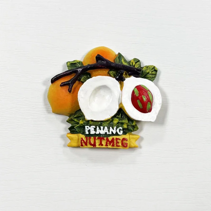 

Malaysia Penang Nutmeg 3D Resin Decorative Fridge Magnet - Unique Kitchen & Home Room Decor