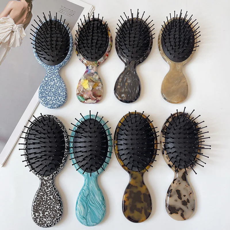 مشط وسادة هوائية لتدليك حمض الخليك ، مشط وسادة هوائية منزلي صغير محمول ومتعدد الأنماط مع مقبض بيضاوي للعناية بالشعر