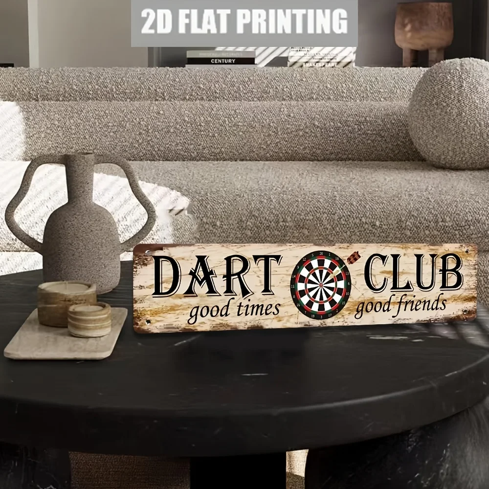 CIFBUY Vintage Darts Club Metal Sign Aluminum Wall Art Waterproof Durable Rust Proof Home Game Room Man Cave Dorm Cafe Bar Beer