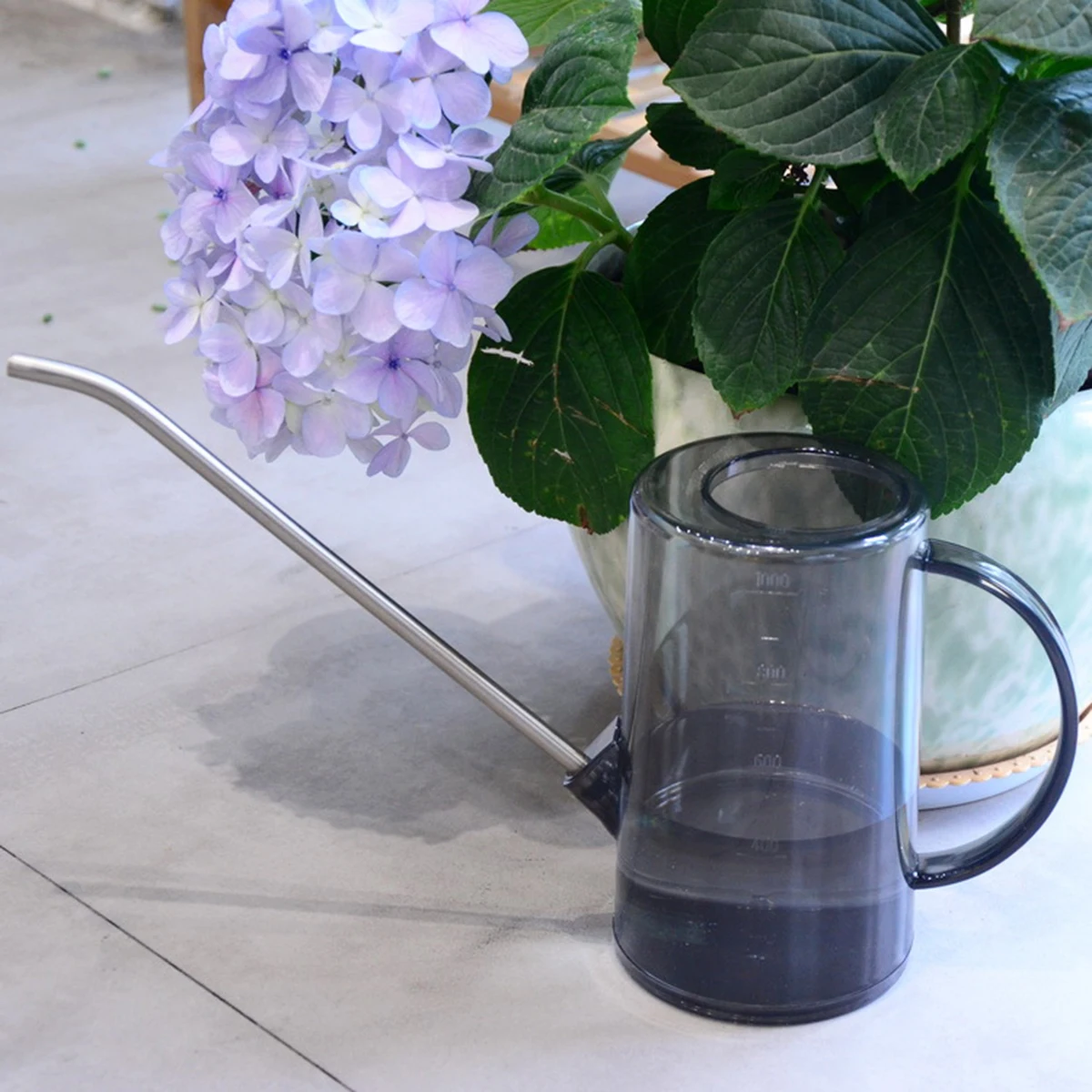 

1pcs 【】Long Mouth Watering Can Portable Garden Kettle Large Capacity Ergonomic Handle No Bend Design For Home Office Hospital