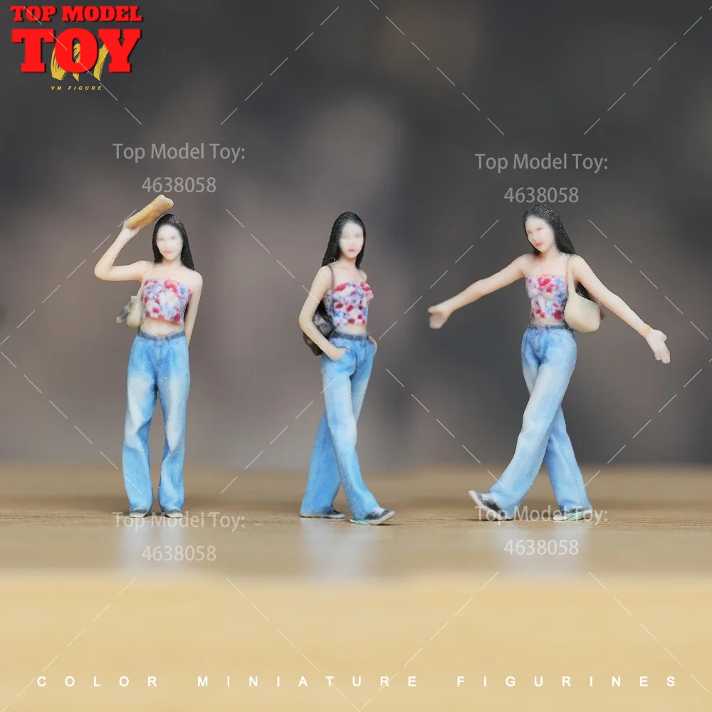 

1/64 1/87 1/43 1/24 1/18 Scale Beauty Sunshine Girl Standing 3D Print Female Scene Props Figures Model For Cars Vehicles Toy